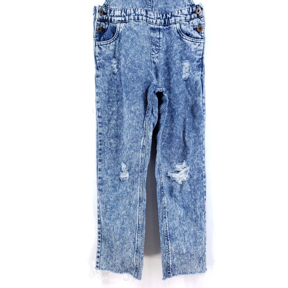 Chillipop Destroyed Overalls Girls Size 12 Acid Wash - Picture 4 of 9
